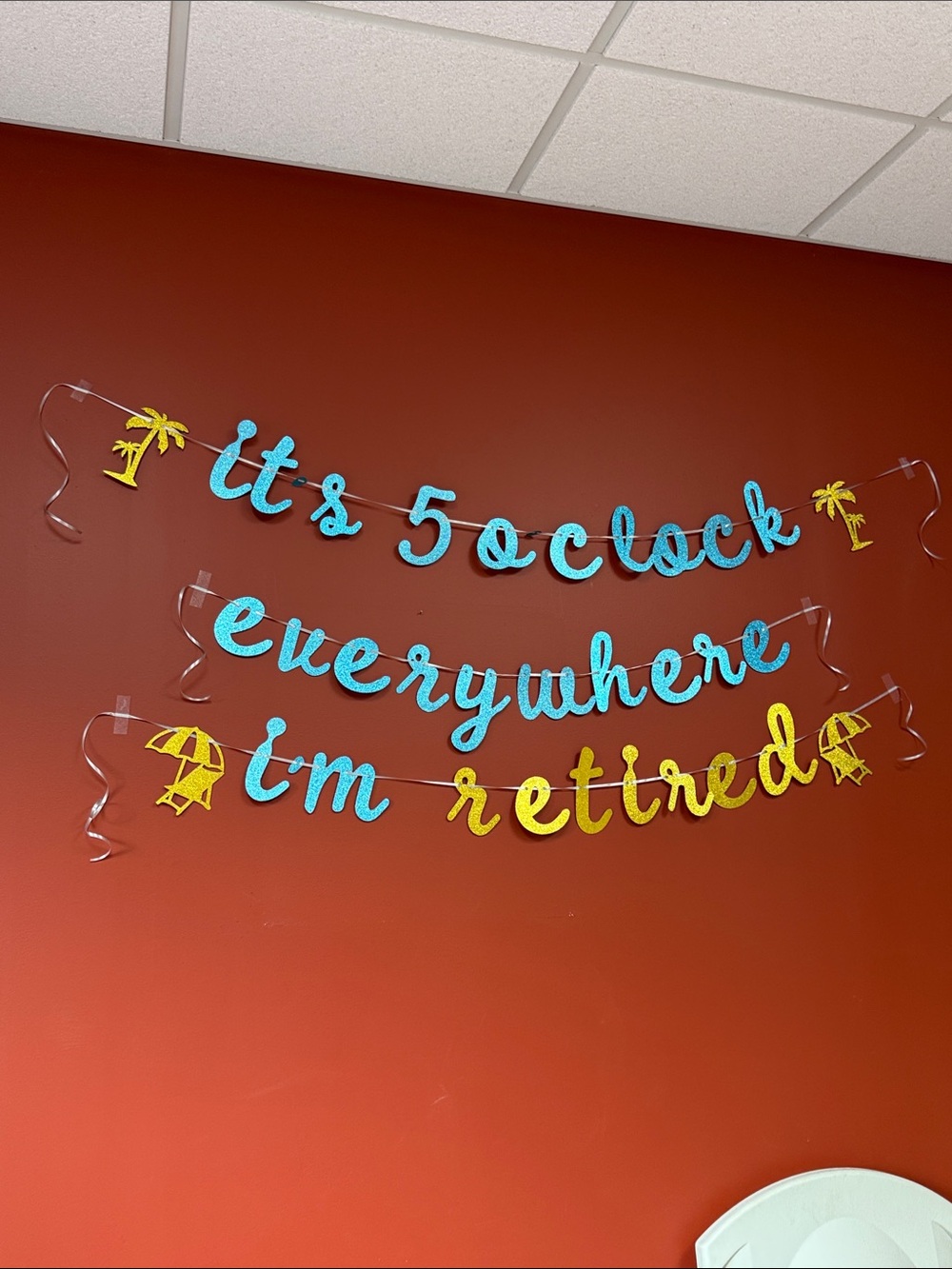Retired Celebration Wall Banner - Blue and Yellow